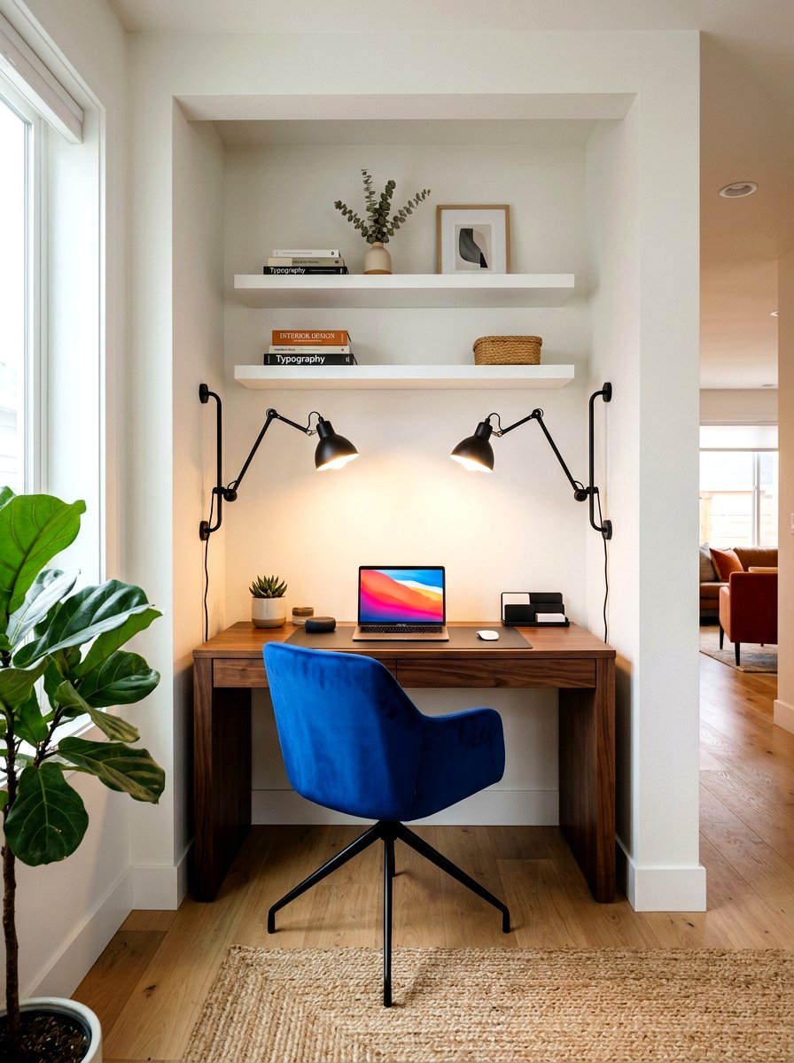 Cloffice With Sconce Lighting - 30 cloffice ideas