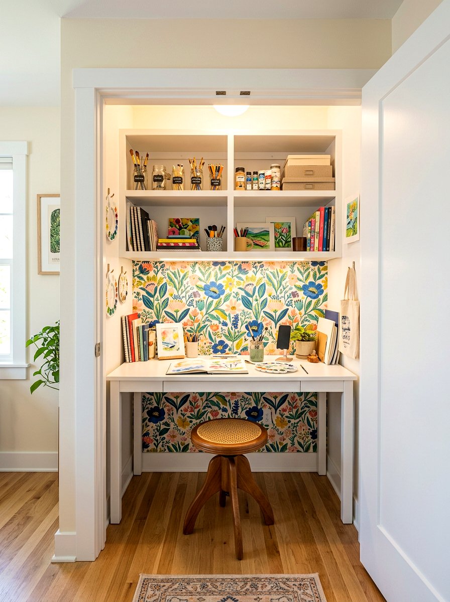 Closet Art Studio Nook - 30 art studio room ideas