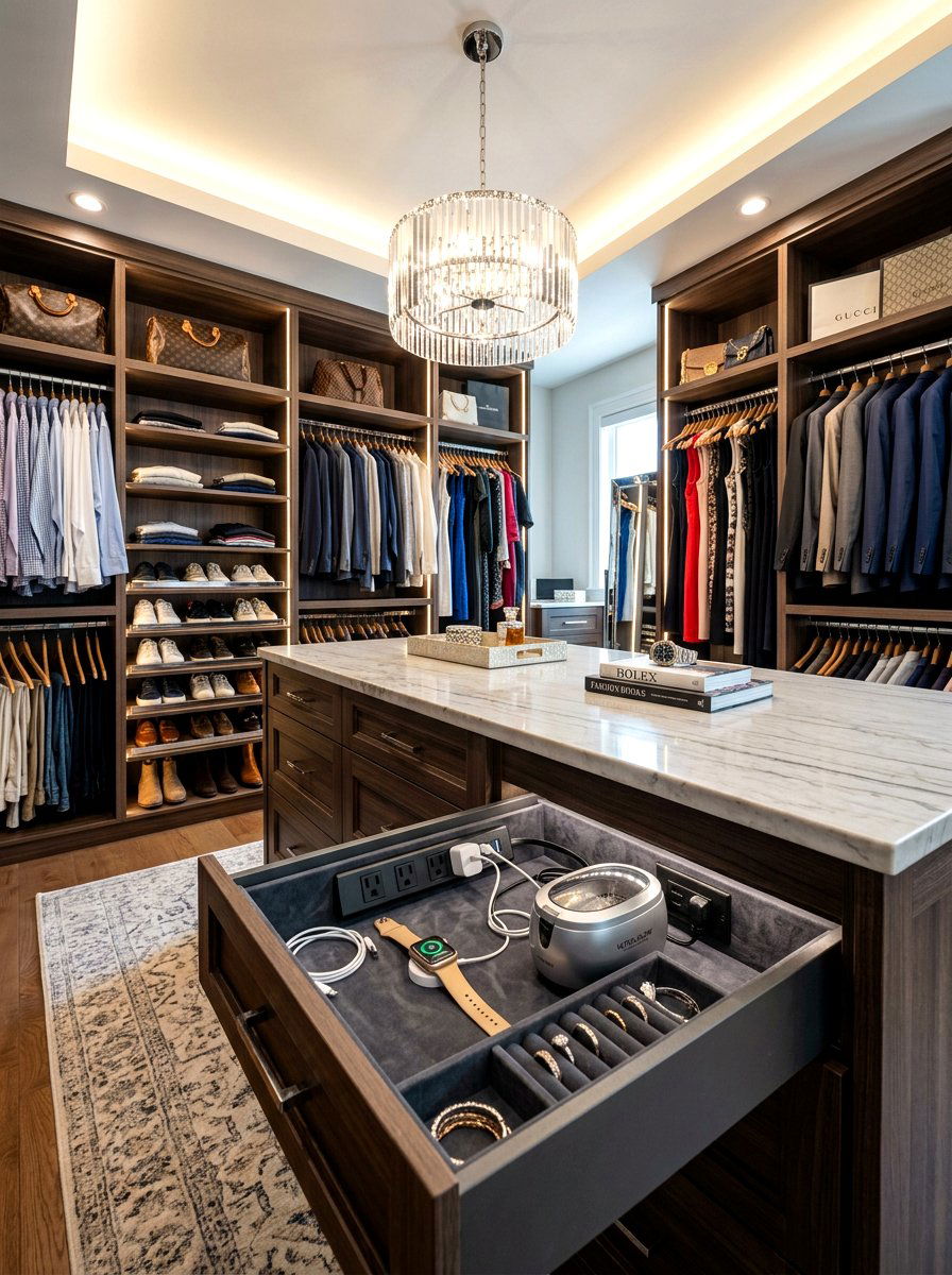 Closet Charging Drawer - 30 hidden charging drawer ideas