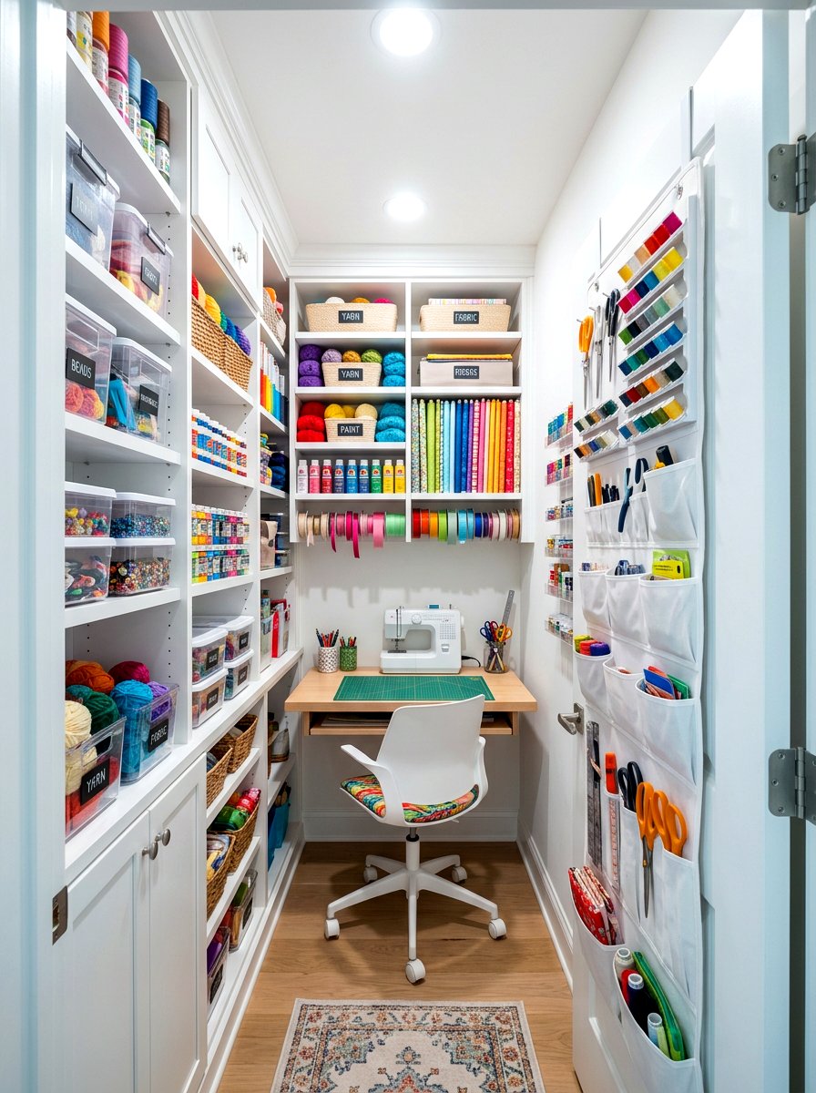 Closet Craft Room - 30 knitting room ideas