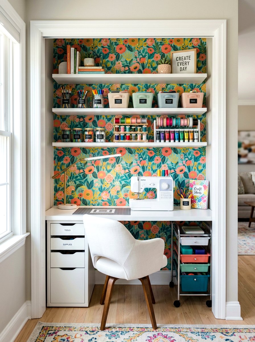 Closet Craft Room - 30 scrapbook room ideas