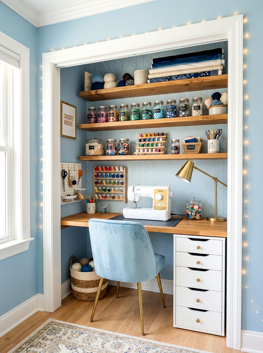 Closet Craft Room - 30 craft room ideas