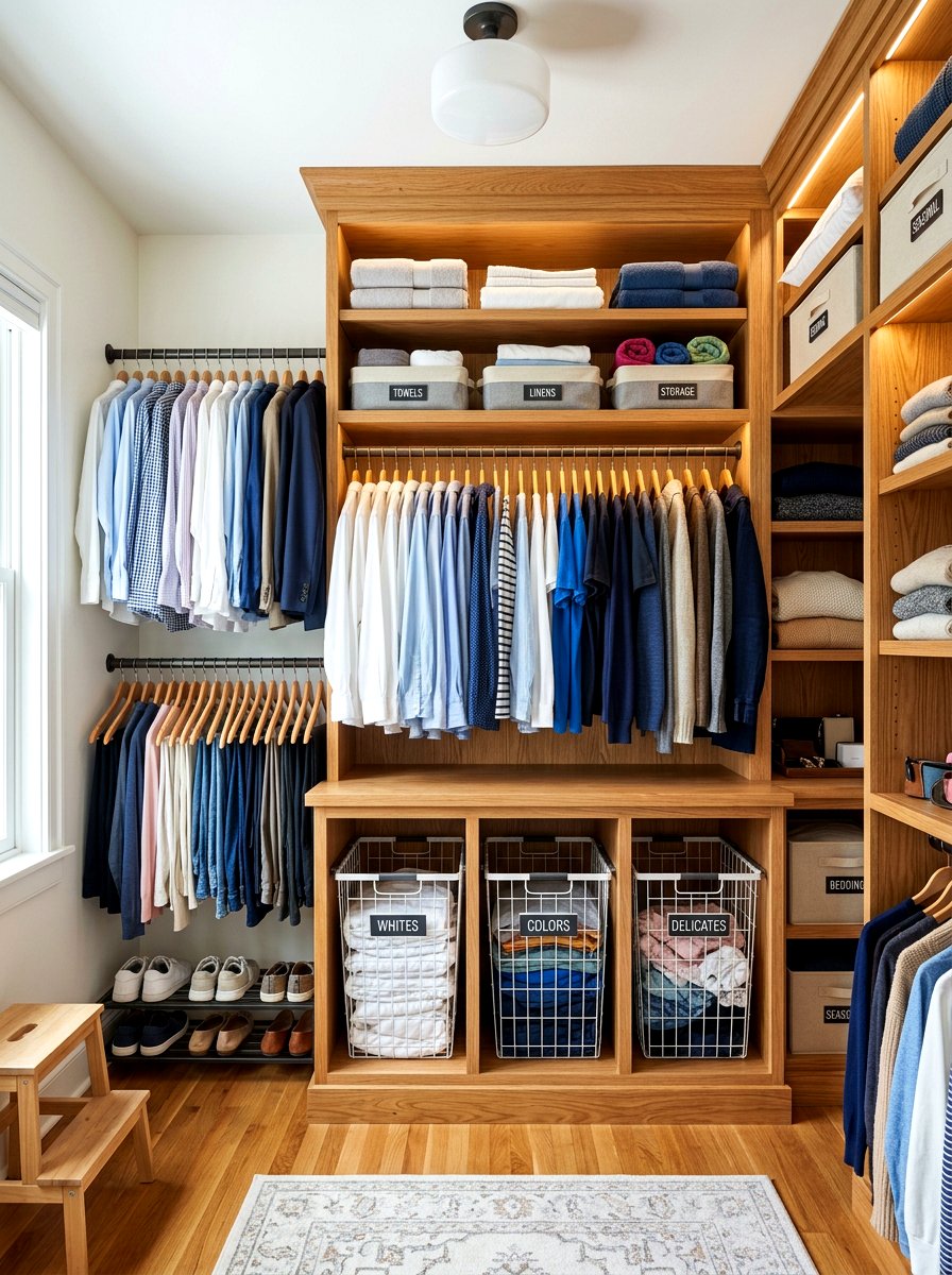 Closet Laundry Basket Organizer - 30 laundry basket storage ideas