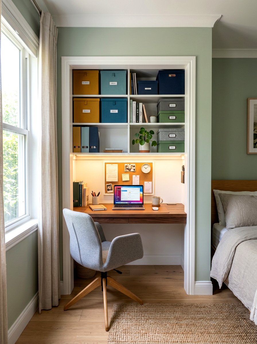 Closet Office Setup - 30 quiet work room ideas