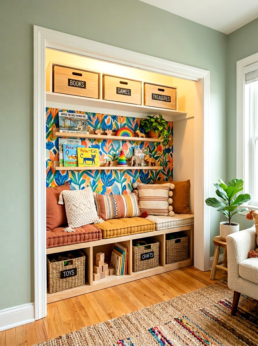 Closet Playroom - 30 small playroom ideas