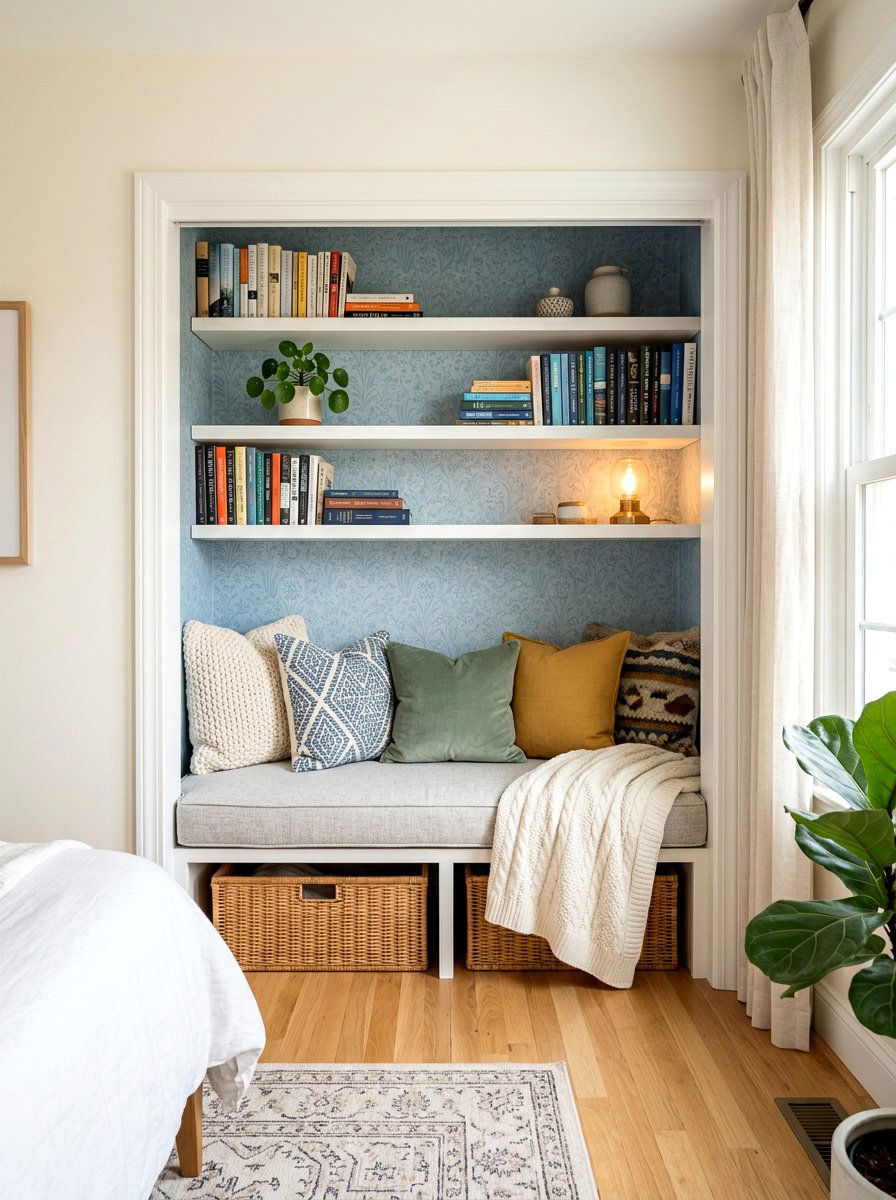 Closet Reading Nook - 30 kids reading nook ideas