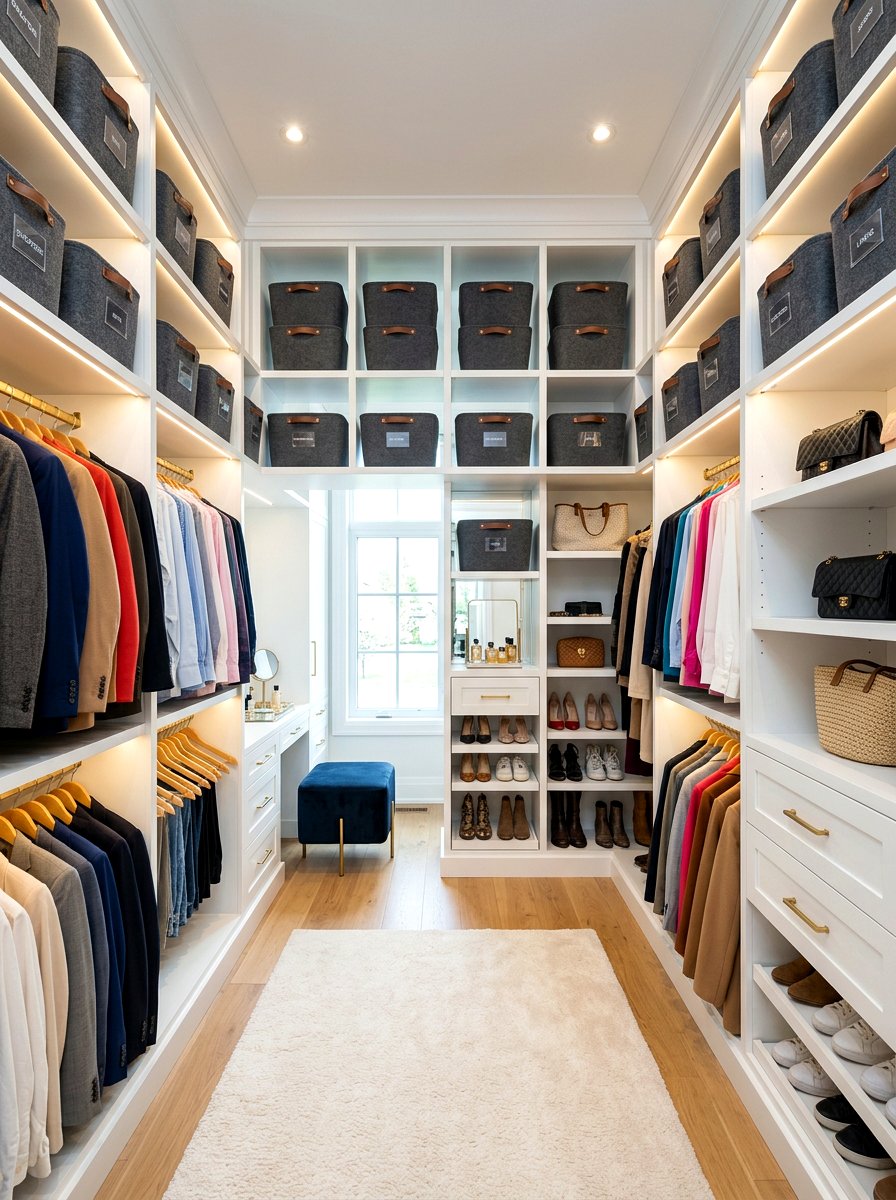 Closet Shelf Basket - 30 basket storage ideas