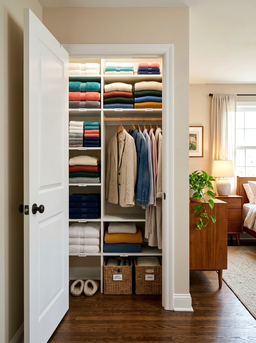 Closet Shelf Dividers - 30 organizing a guest room ideas