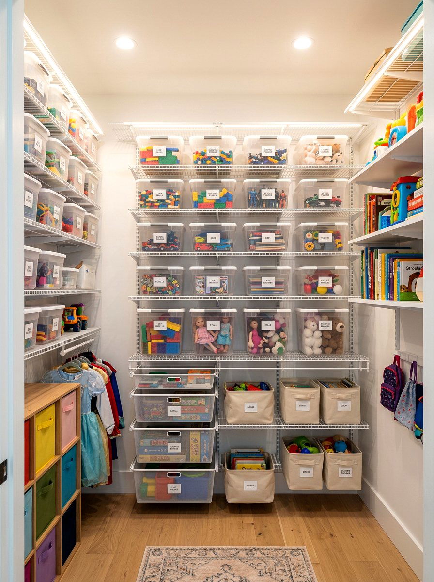 Closet Toy Storage - 30 organizing kids toys ideas