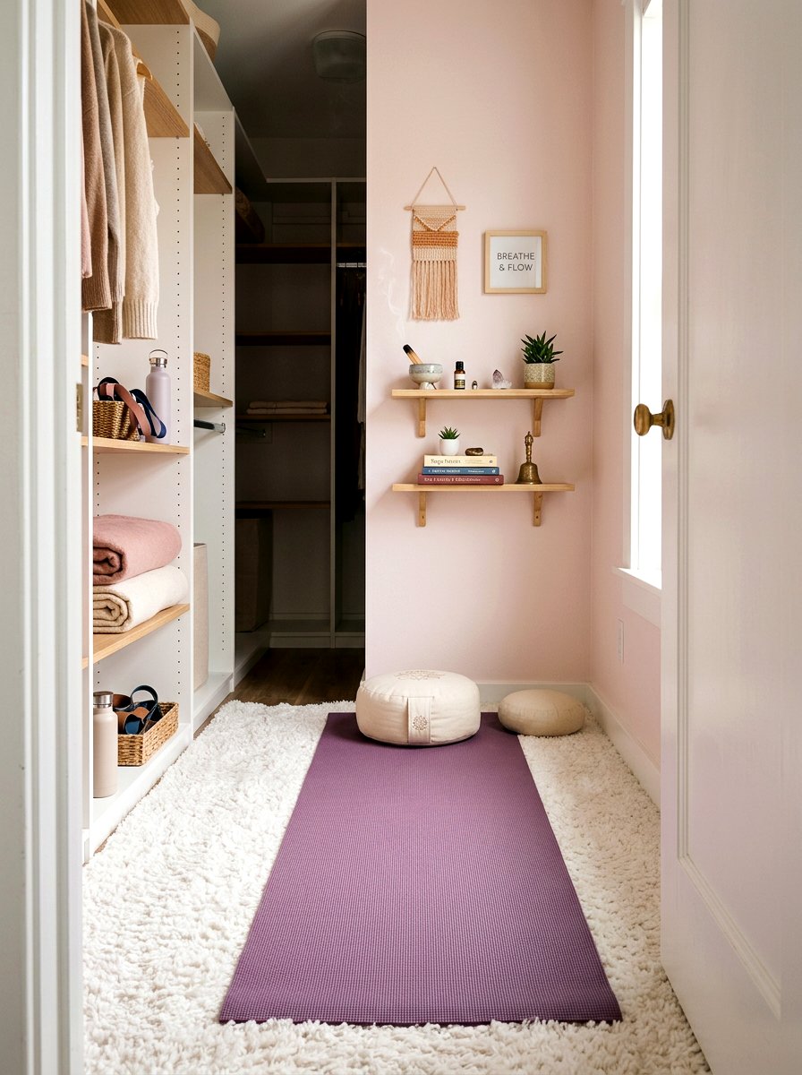Closet Yoga Studio - 30 yoga room ideas