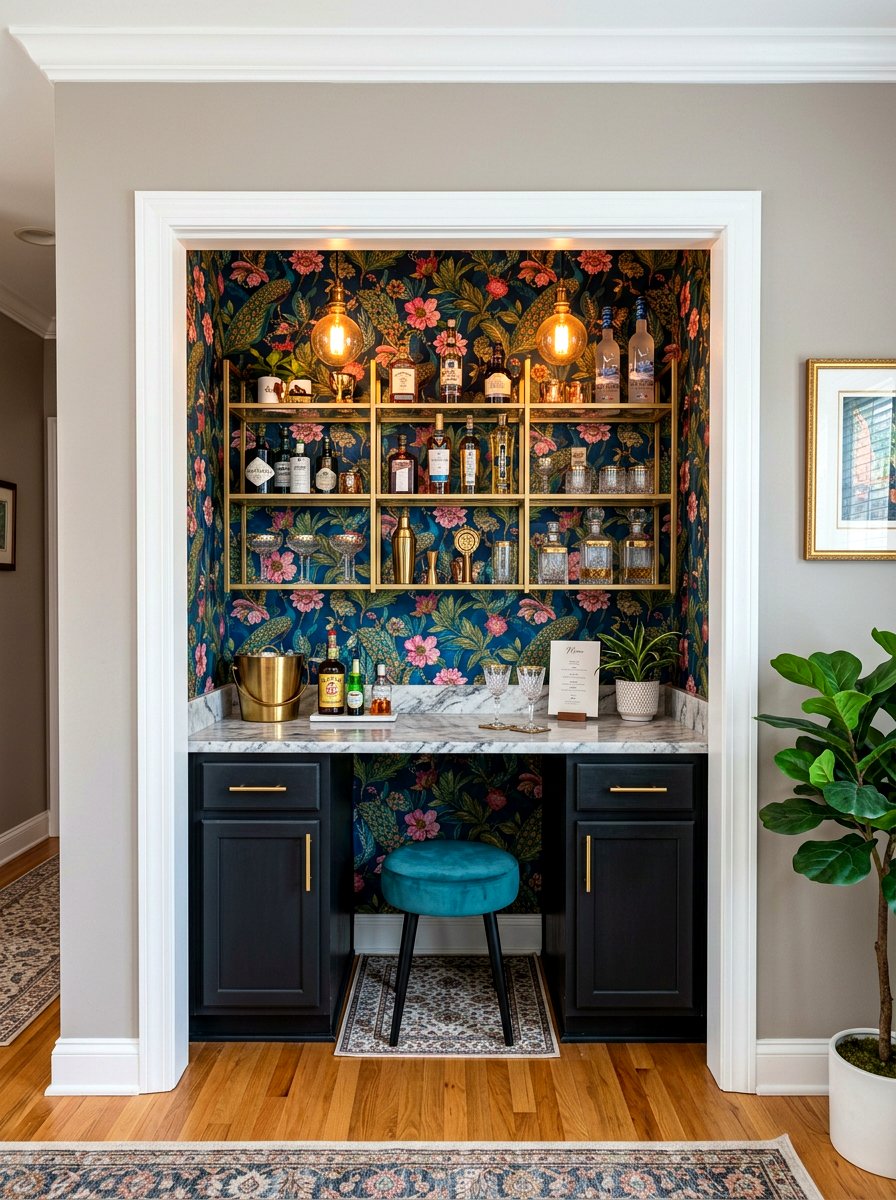 Closet bar conversion - 30 cocktail nook ideas aesthetic