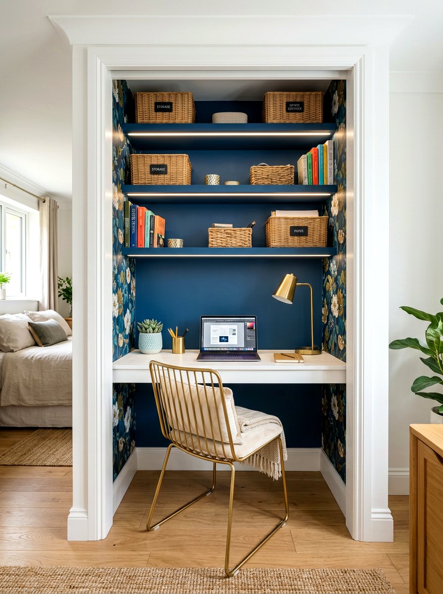 Closet desk conversion - 30 homework nook ideas