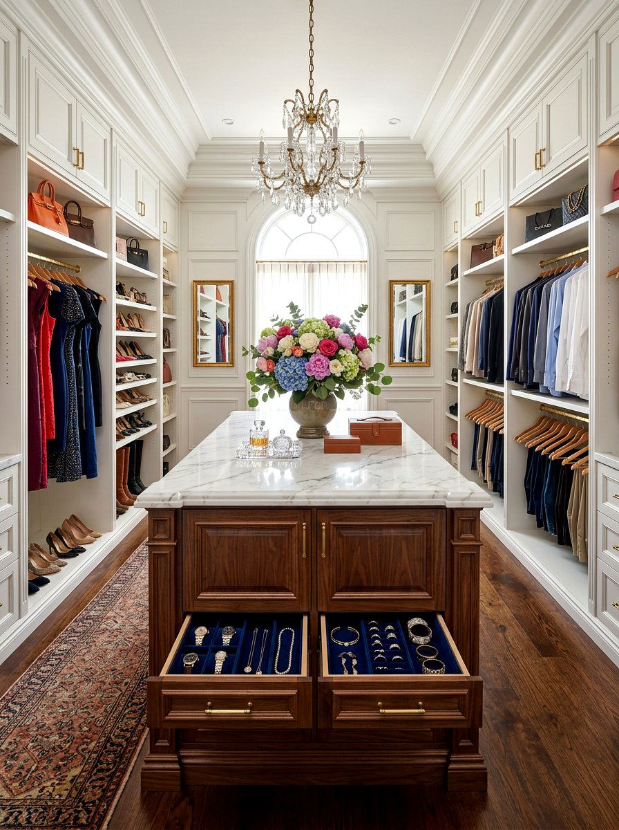 Closet island storage - 30 aesthetic closet organization ideas