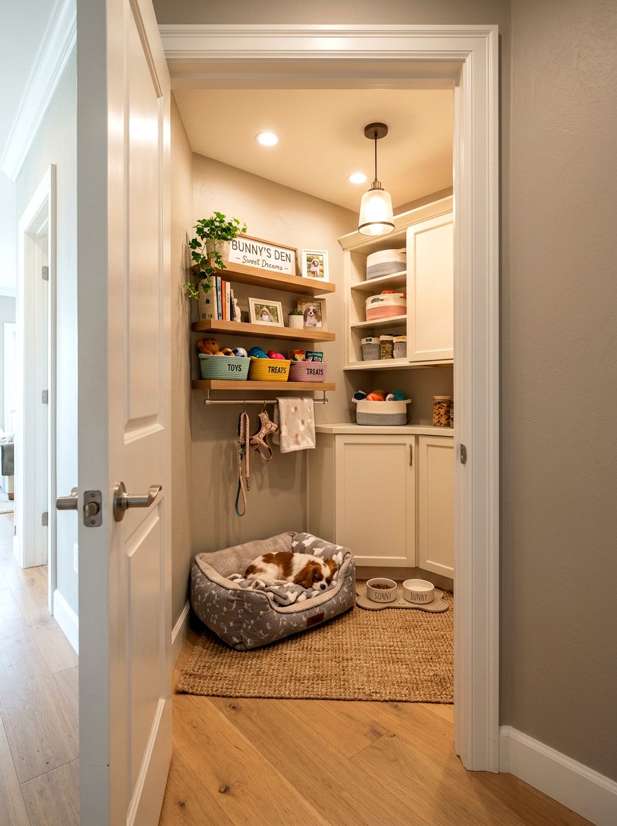 Closet pet bedroom - 30 pet nook apartment ideas