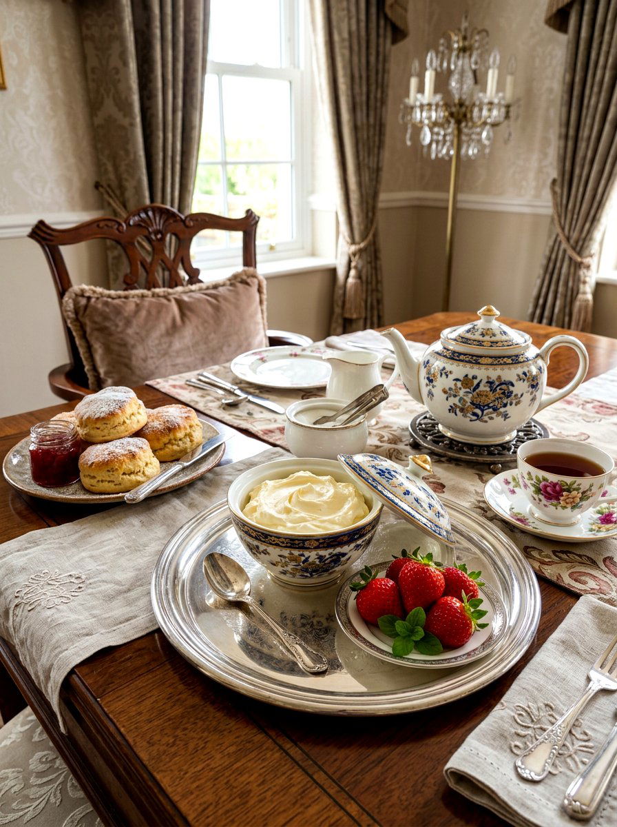 Clotted Cream Dish Presentation - 30 English tea tablescape ideas