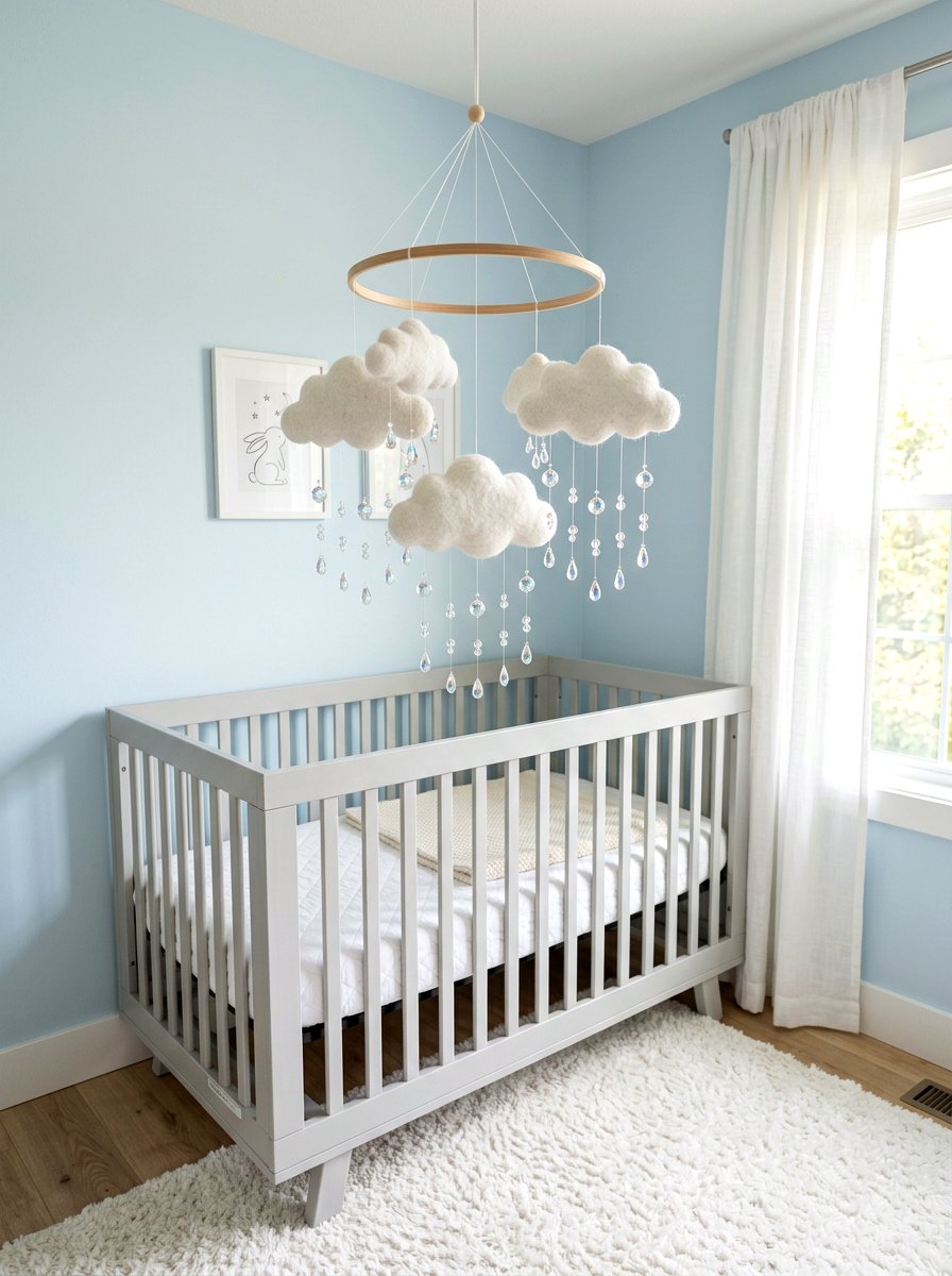 Cloud Raindrop Mobile - 30 mobile decor nursery ideas