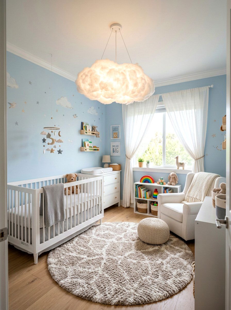 Cloud Shape Nursery Pendant - 30 oversized pendant lighting ideas