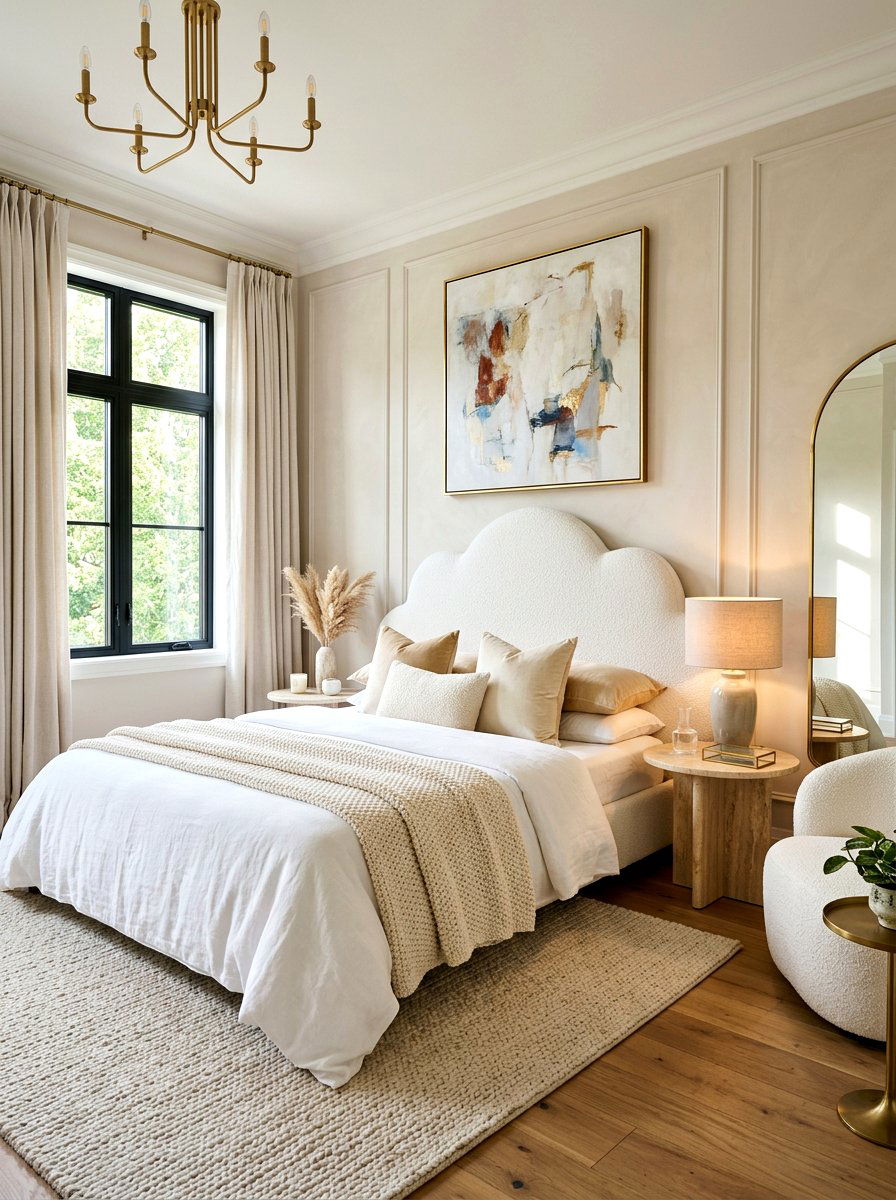 Cloud Shaped Headboard - 30 cloud inspired bedroom ideas