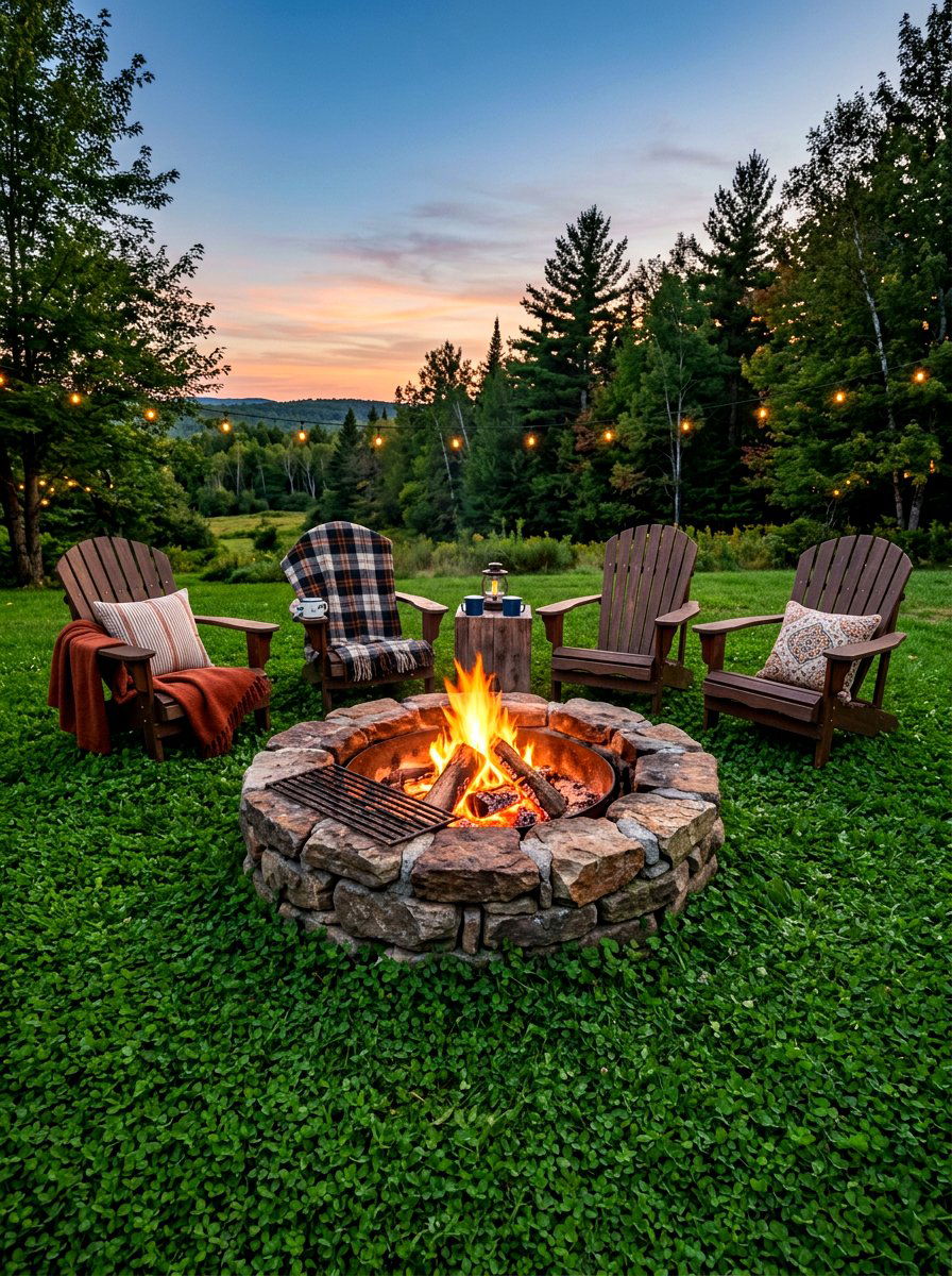 Clover Around Fire Pit - 30 clover backyard ideas