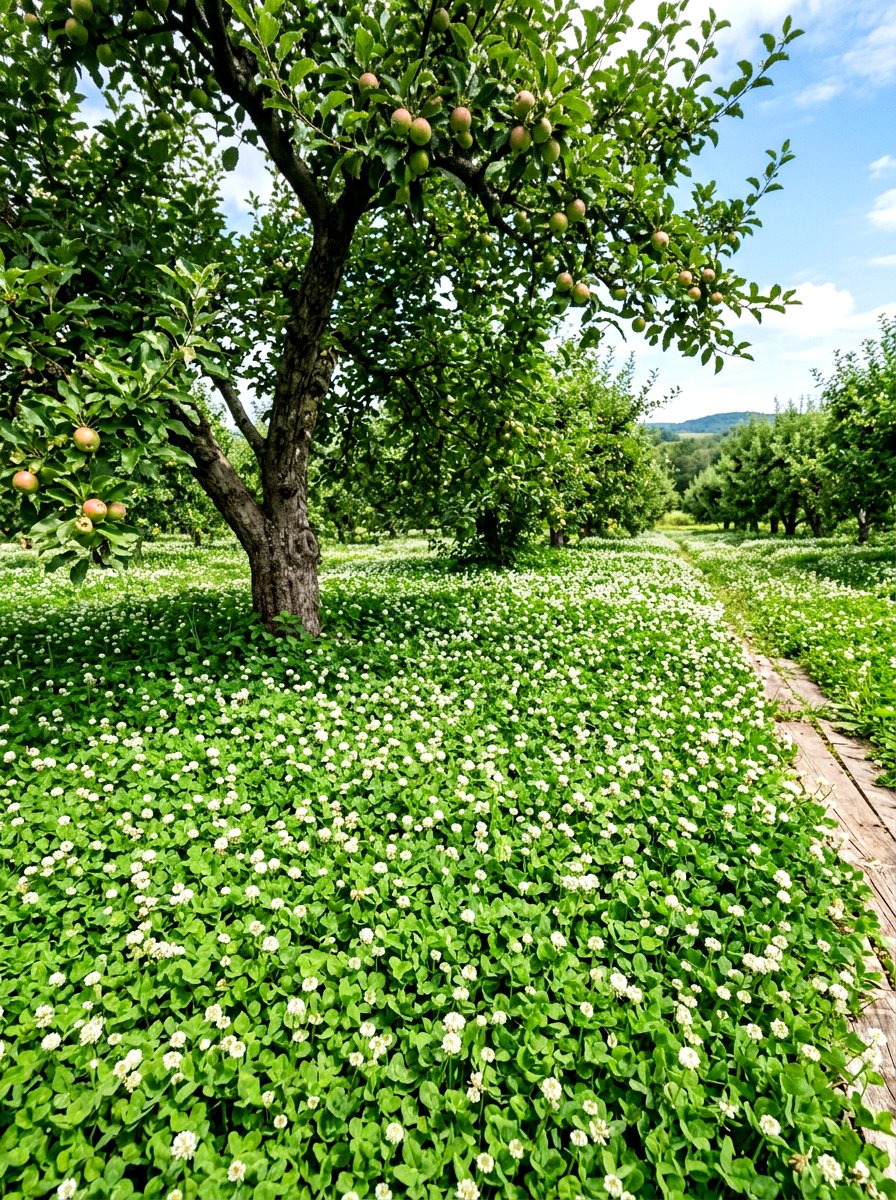 Clover Groundcover Apple Tree Bed - 30 apple tree border ideas