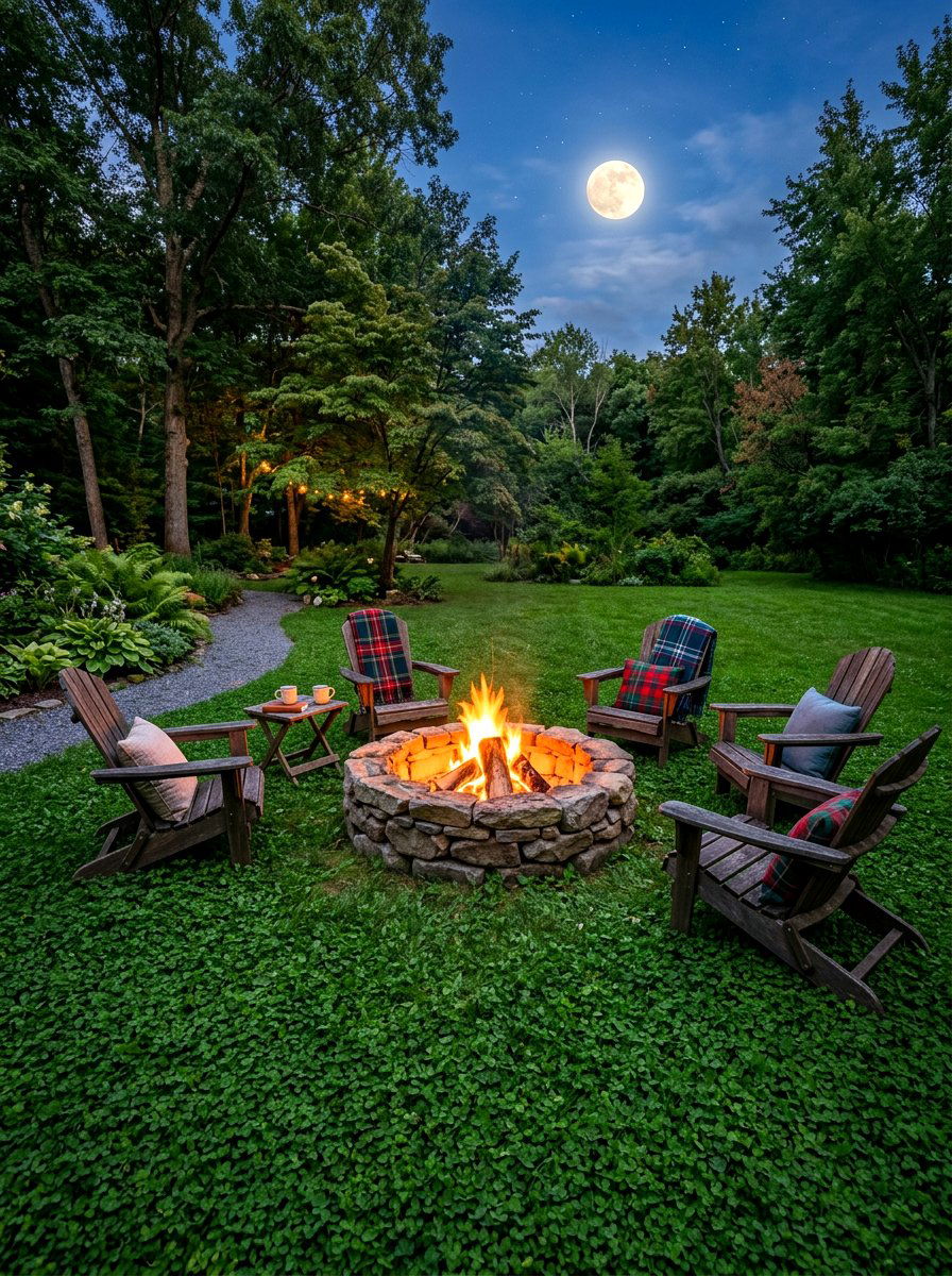 Clover Lawn Fire Pit - 30 clover lawn backyard ideas aesthetic