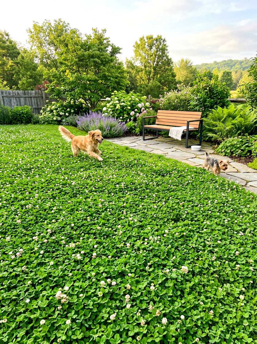Clover Lawn For Dogs - 30 dog friendly backyard ideas