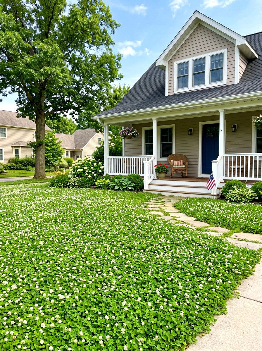 Clover Meadow Front Lawn - 30 meadow front yard ideas