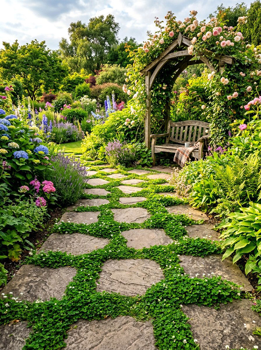 Clover Stone Paver Walkway - 30 clover lawn backyard ideas aesthetic