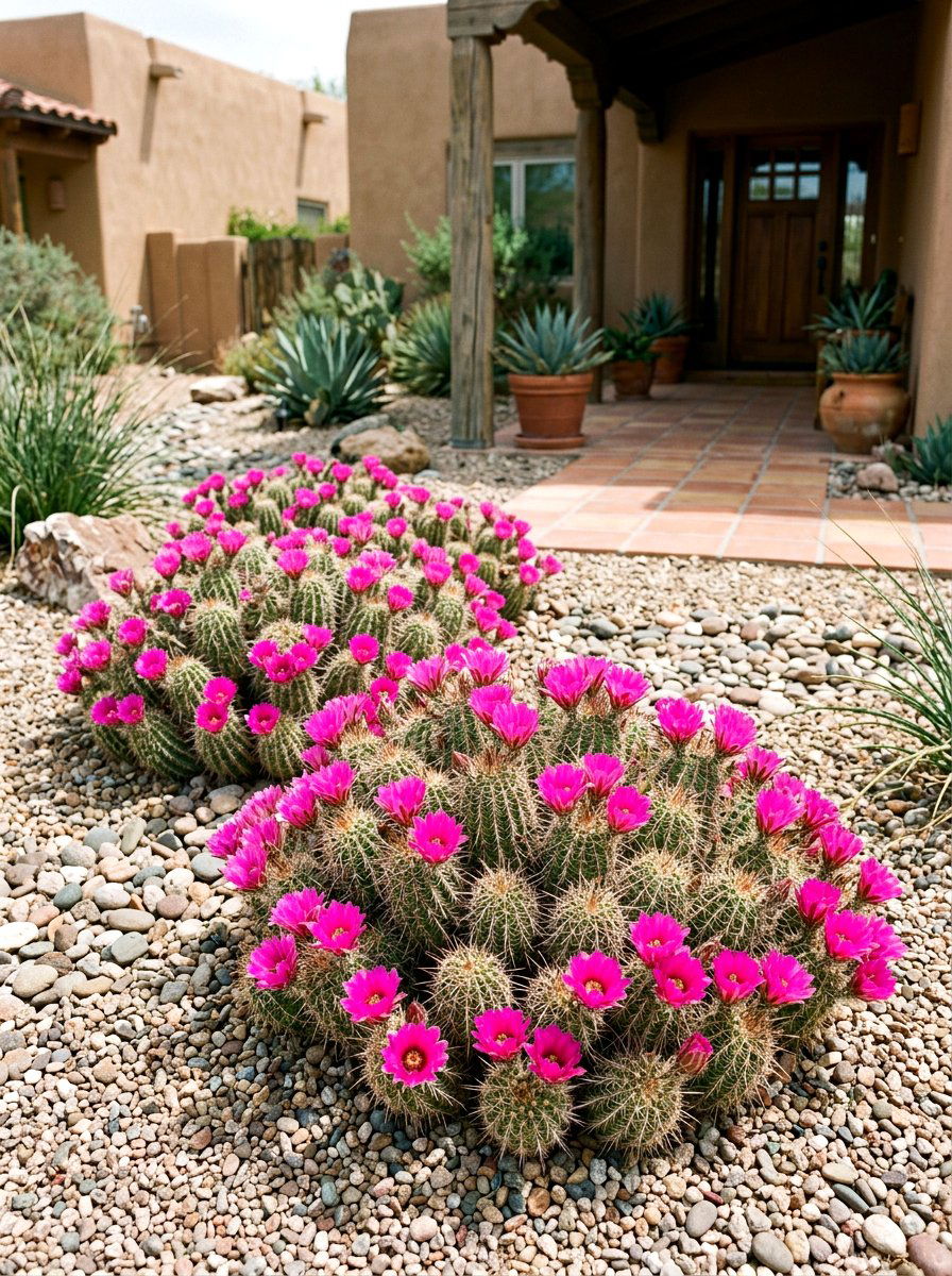 Clumping Hedgehog Cactus Patch - 30 cactus front yard ideas