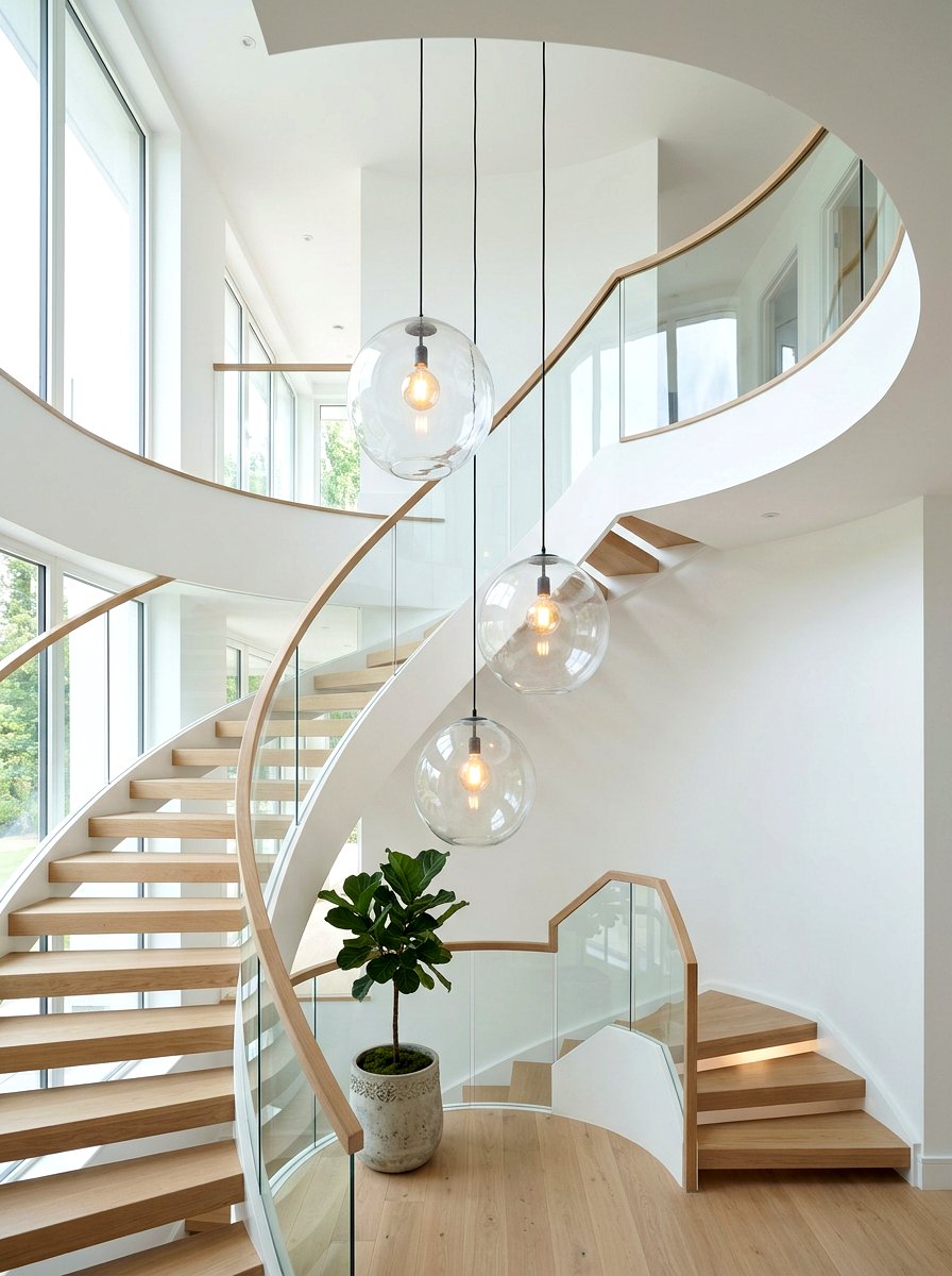 Cluster Globe Open Stairwell Light - 30 oversized pendant lighting ideas
