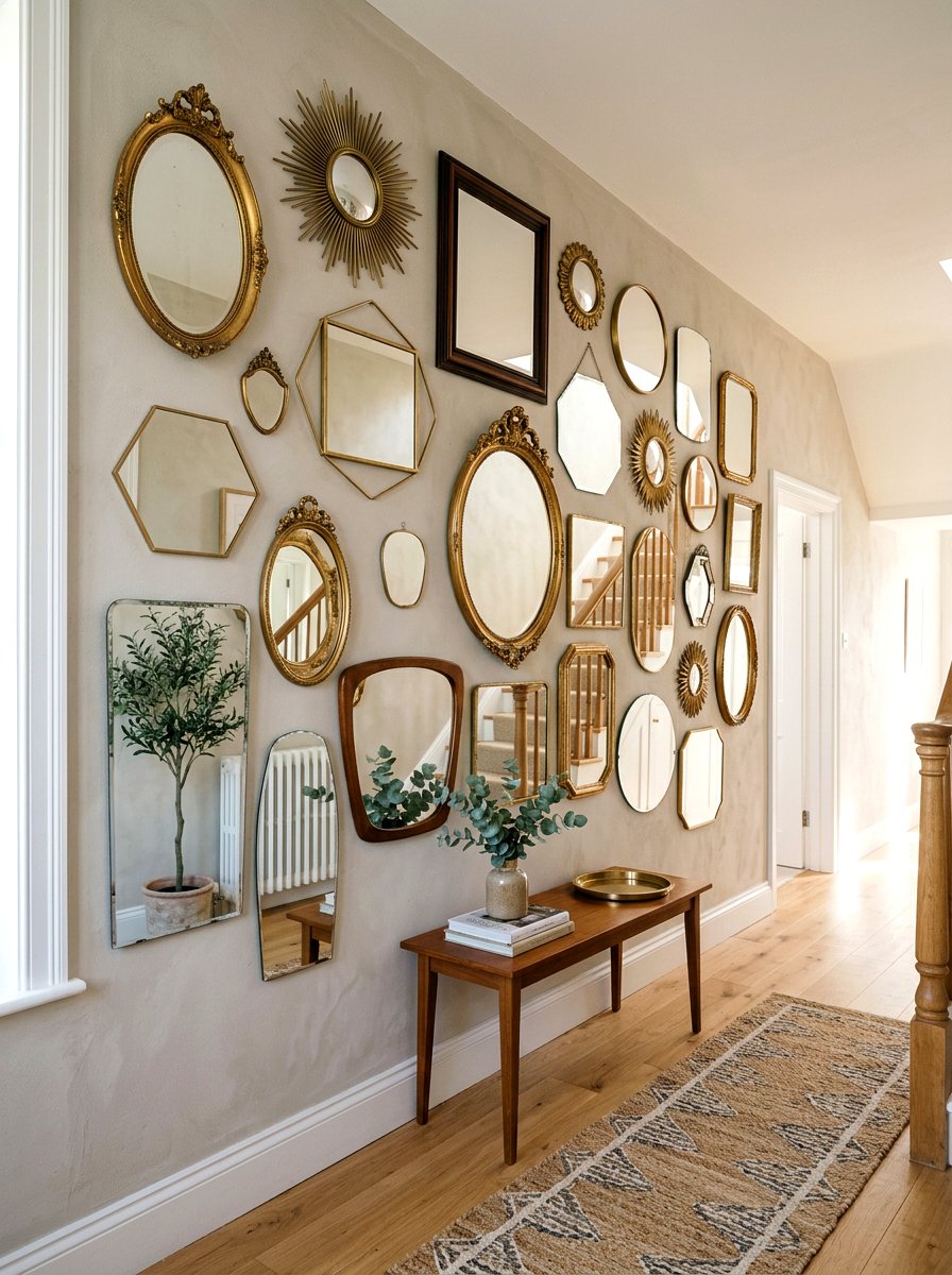 Cluster Of Mirrors - 30 entryway wall decor ideas