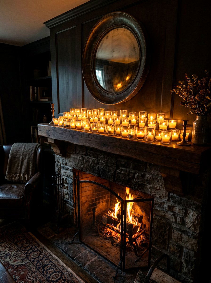 Clustered Tealight Holder - 30 mantel candle styling ideas