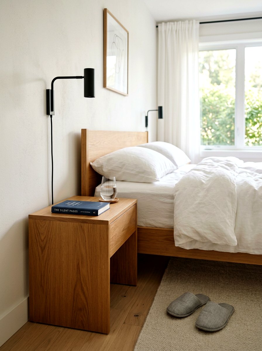Clutter Free Nightstand - 30 low stimulation bedroom ideas