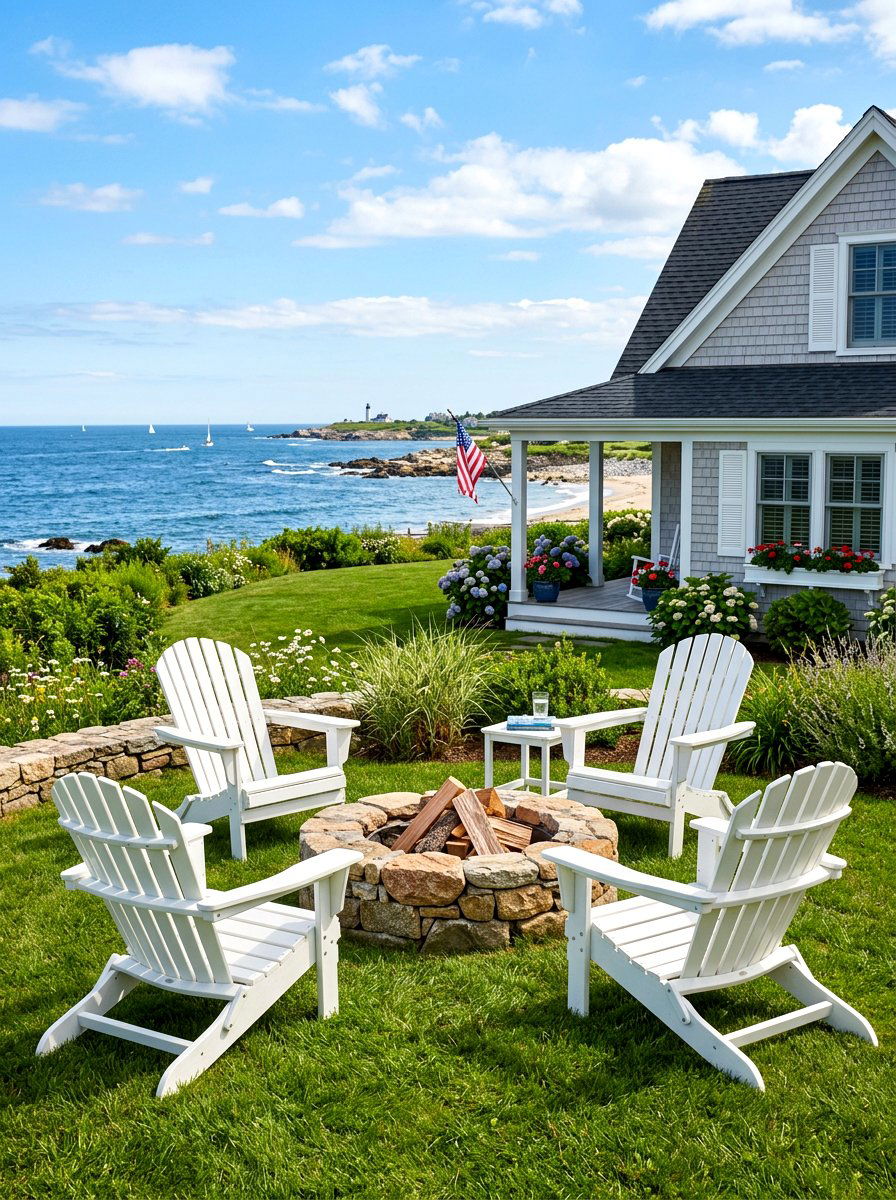 Coastal Adirondack Seating - 30 East Coast patio ideas