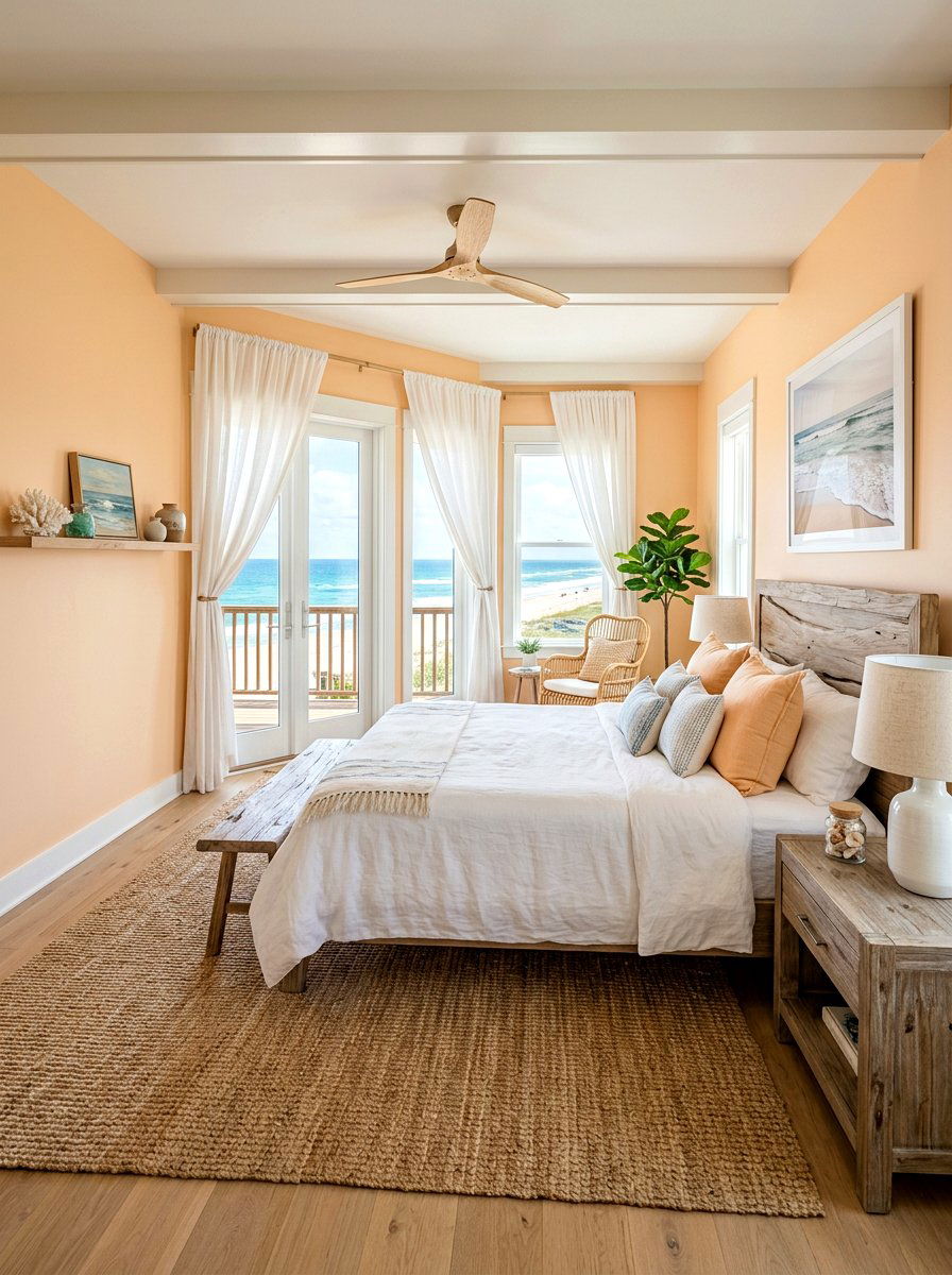 Coastal Apricot Bedroom - 30 apricot bedroom ideas