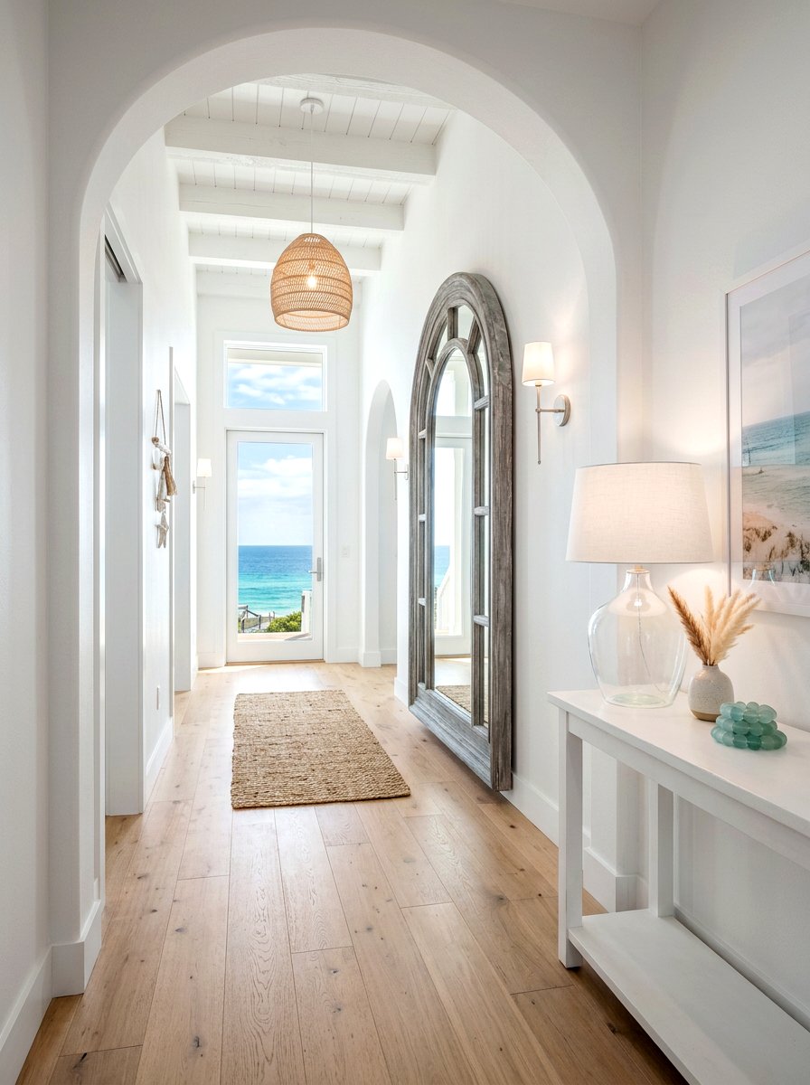 Coastal Arched Mirror Hallway - 30 arched mirror hallway ideas