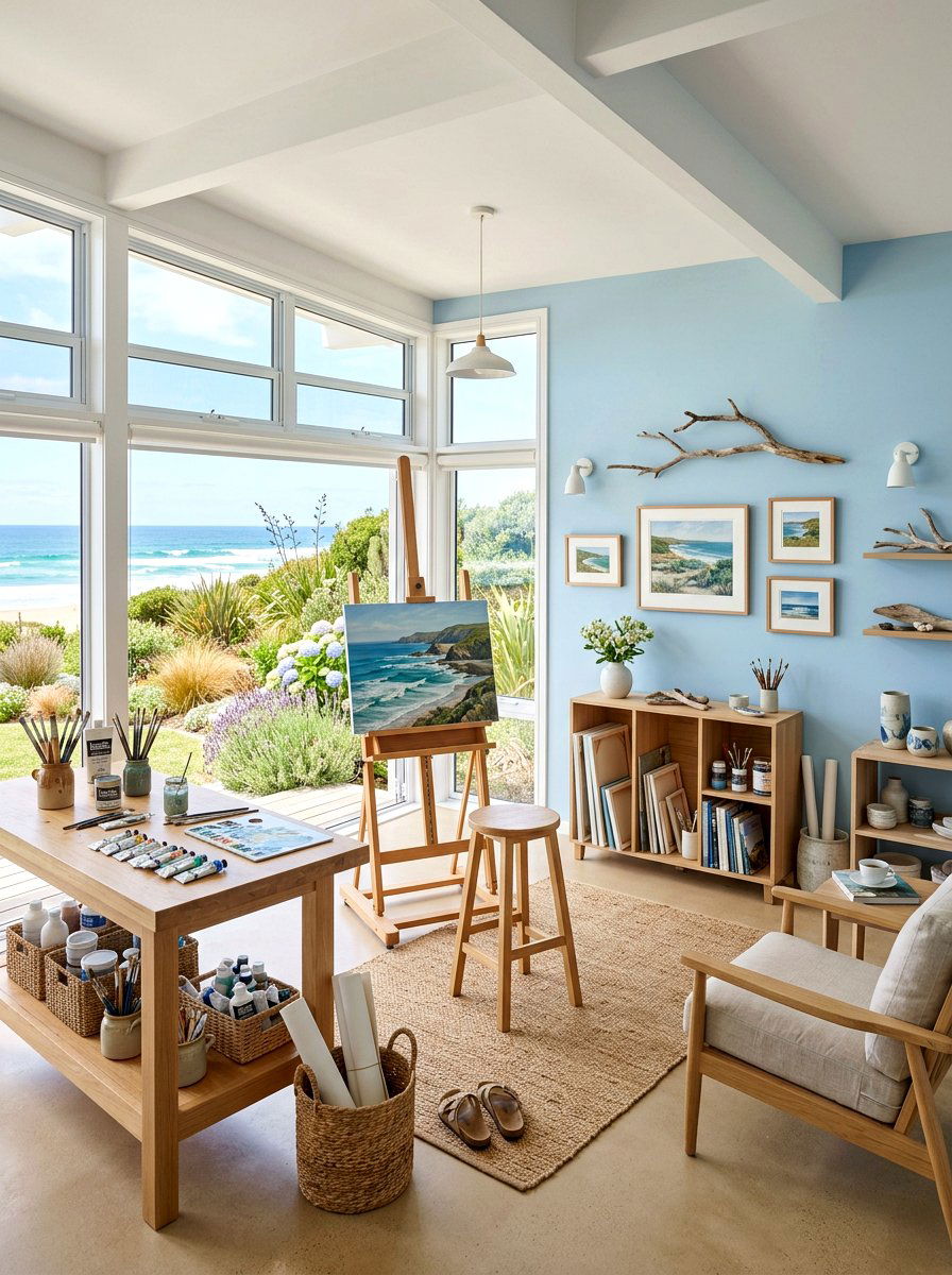 Coastal Art Studio - 30 art studio room ideas