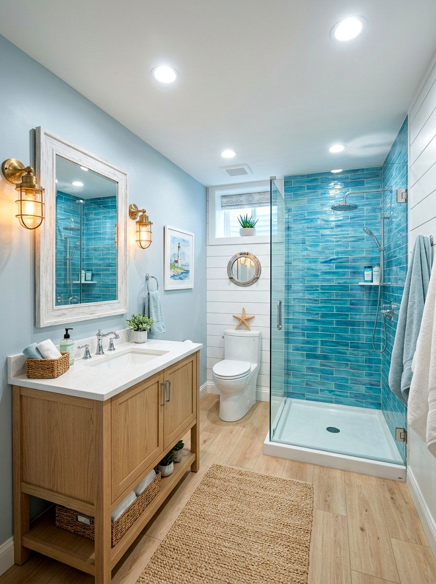Coastal Basement Bathroom - 30 basement bathroom ideas