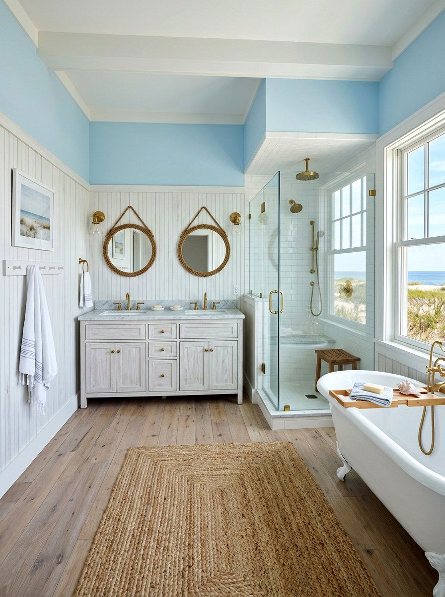 Coastal Bathroom Beadboard Paneling - 30 beadboard bathroom ideas