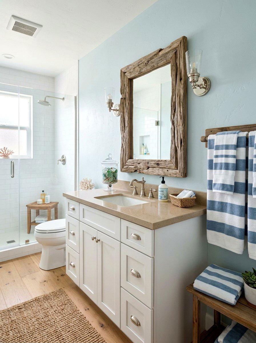 Coastal Bathroom Vibe - 30 guest bathroom ideas