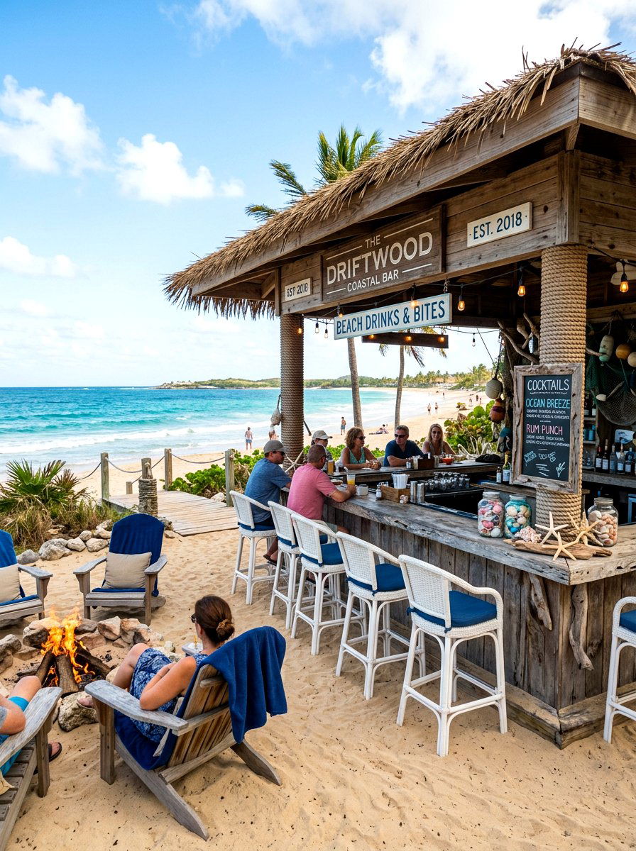 Coastal Beach Bar - 30 outdoor bar ideas