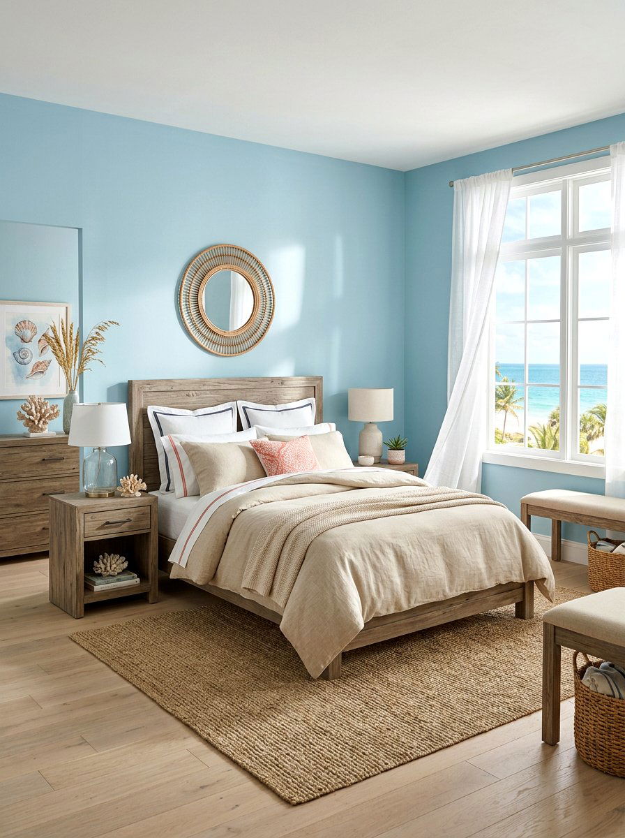 Coastal Beach Bedroom - 30 aesthetic bedroom ideas