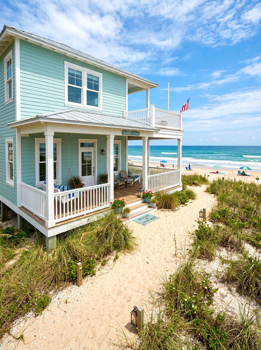 Coastal Beach Cottage - 30 tiny cottage exterior ideas
