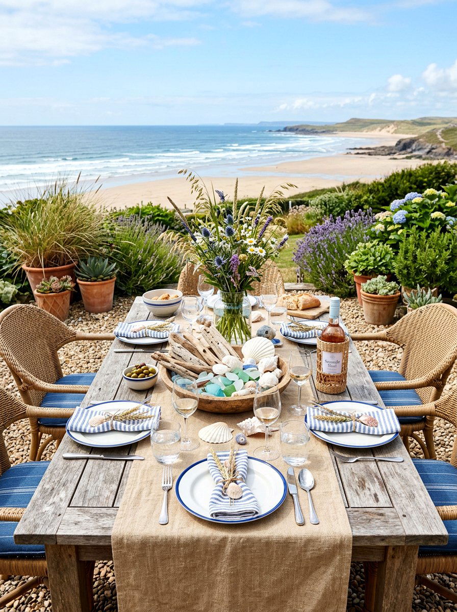 Coastal Beach Garden Table - 30 garden party table ideas