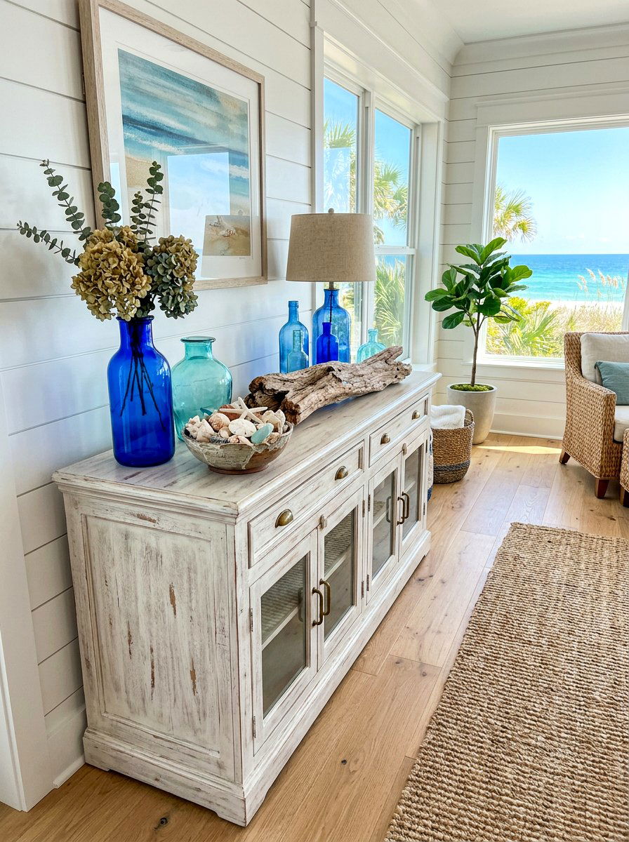 Coastal Beach House Style - 30 buffet table styling ideas