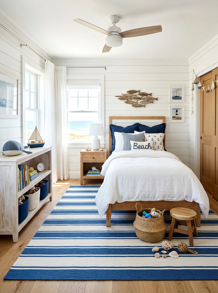 Coastal Beach Kids Room - 30 creative kids room ideas