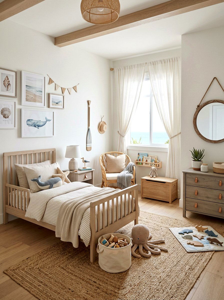 Coastal Beach Toddler Room - 30 neutral toddler room ideas