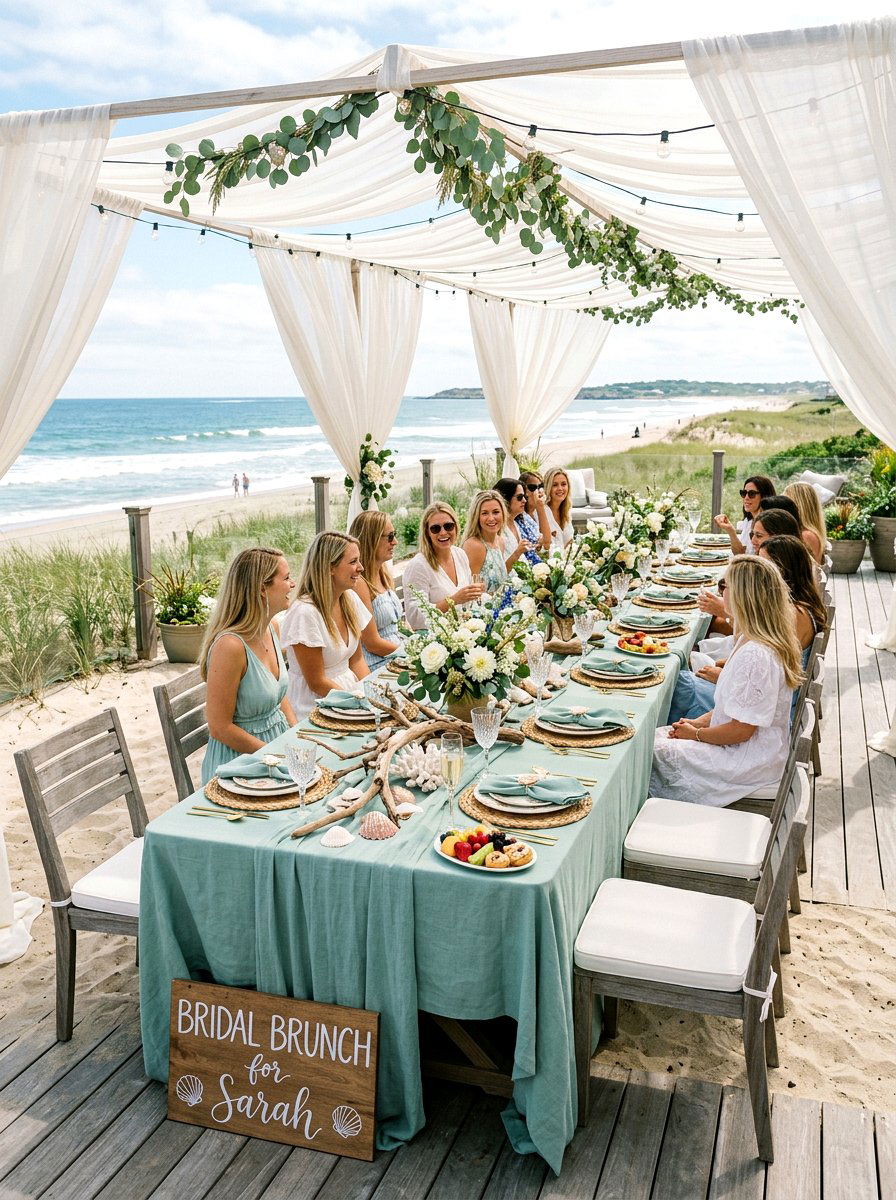 Coastal Beach Vibe - 30 backyard bridal brunch ideas