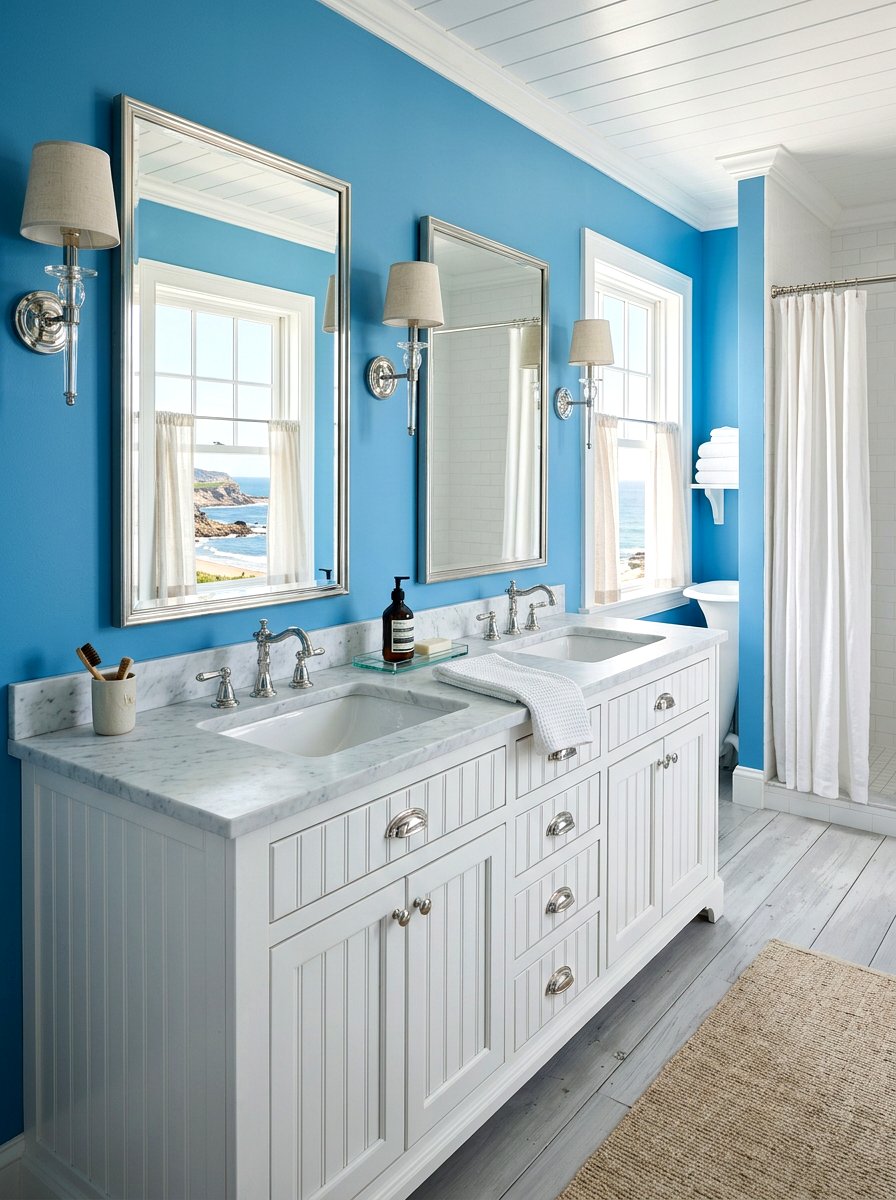 Coastal Beadboard Bathroom Vanity - 30 coastal home decor ideas