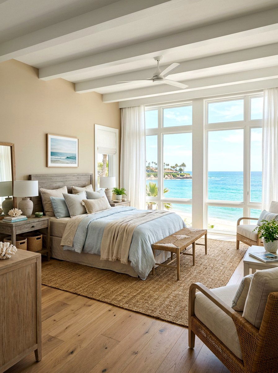 Coastal Bedroom - 30 romantic hotel bedroom ideas